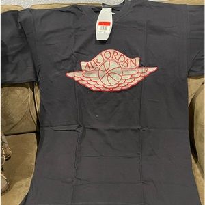 NIKE AIR JORDAN 1 WINGS T-SHIRT BLACK/RED SIZE LARGE MENS
